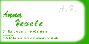 anna hevele business card